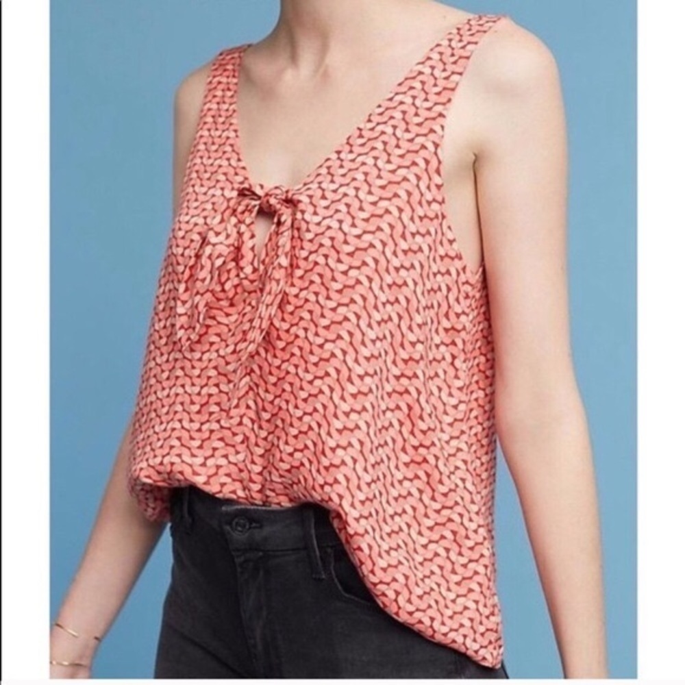 Anthropologie Maeve Verena Tie Front Top Size XS